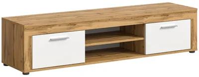 Lowboard TV-Board, Wotan-Eiche/Weiß, 160x37x40 cm