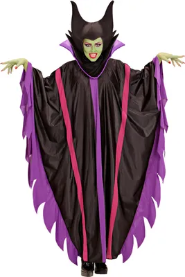 A person wearing a Maleficent-style costume.