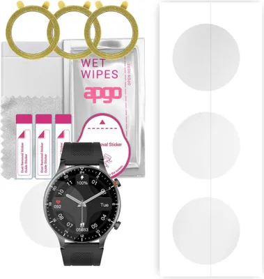 Produktbild von apgo 3 Stück Schutzfolie, klar, kompatibel mit Kumi GW16T Pro Smartwatch, Hydrogel Displayschutzfolie mit Positionierhilfe, Displayfolie, robust und kratzfest
