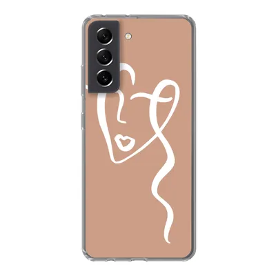 Produktbild von MuchoWow® Handyhülle Schutzhülle Hülle für Samsung Galaxy S21 FE Frau - Gesicht - Abstrakt Silikon Softcase Handy Hülle - Mobiltelefonhülle
