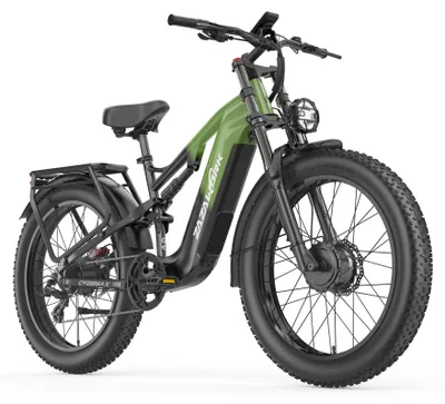 Image de Vélo électrique pour adultes - CF26 MAX - Batterie au lithium 48 V - Moteur sans balais 200–250 W - Autonomie 31–60 km - Vitesse max. 25 km/h - Roues de 66 cm - Vert