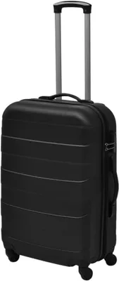 Produktbild von vidaXL 3-dílná sada tvrdých kufrů černá 45,5/55/66 cm