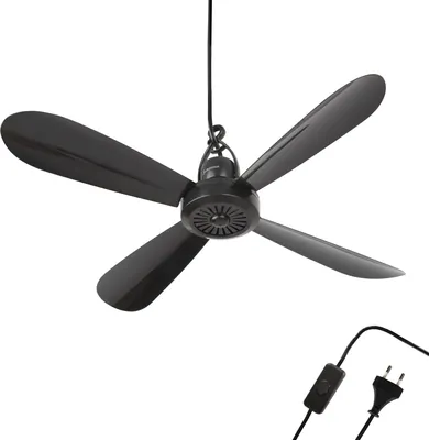 Obrázok produktu pre Mobilný stropný ventilátor, 230V / 5 Watt, Ø40 cm Prenosný stropný ventilátor so závesom a vypínačom, úsporný