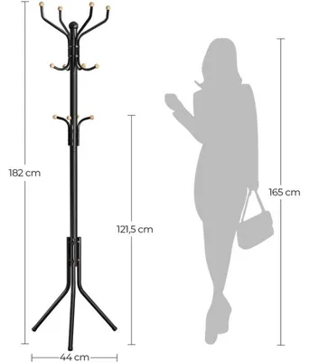 Produktbild von Metallkleiderständer mit 12 Haken RCR019B01V01, 182 cm, schwarz