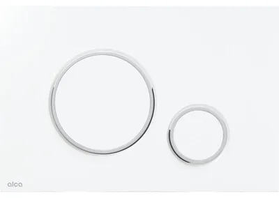 Produktbild von Bedienknopf Alcaplast DÜNN WEISS/CHROMGLANZ (PACKUNG = 25 STÜCK) M770