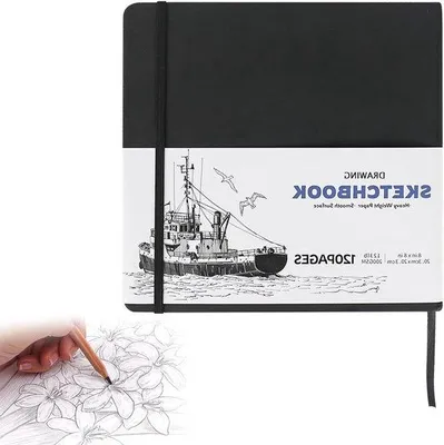 Image de Carnet de croquis A4, 200 g/m², noir, 60 feuilles