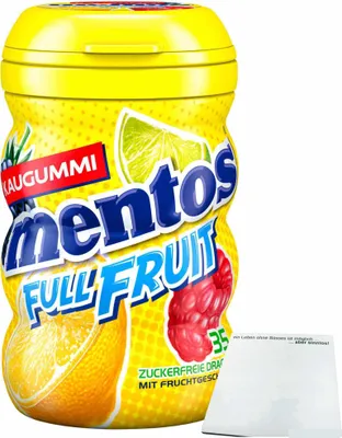 Produktbild von Mentos Kaugummi Full Fruit (70g Dose) + usy Block