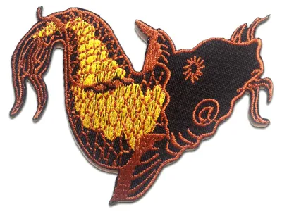 Produktbild von Katzenfisch Tier - Aufnäher, Bügelbild, Aufbügler, Applikationen, Patches, Flicken, Zum Aufbügeln, Größe: 9.2 x 6.5 cm