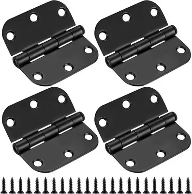 Obrázok produktu pre Sklopné pánty, 4 ks, čierne, 88,9 x 88,9 mm, na dvere