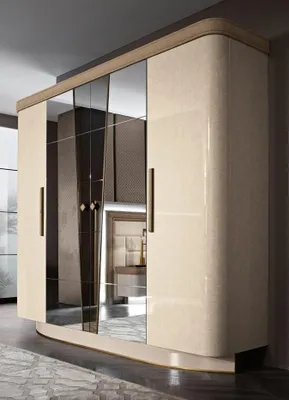 Image de Meubles de chambre à coucher Italie Armoire en bois véritable Armoire Massive