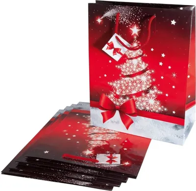 Image de SIGEL GT022 5 SIGEL Geschenktaschen Sparkling Tree rot