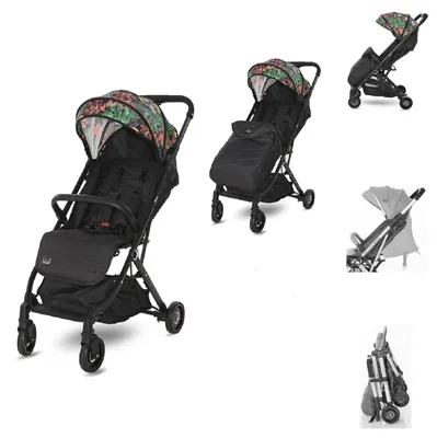 Produktbild von Lorelli Kinderwagen Myla Aluminiumrahmen Korb Fußsack klappbar mit Zusatzgriff bunt