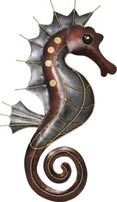 Produktbild von Wanddeko Seepferd Seepferdchen Wandbild Metall Bild Deko Skulptur Figur Fisch