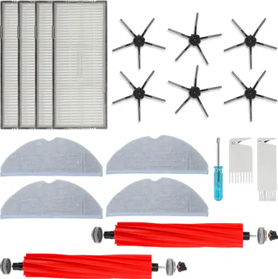 Immagine prodotto di Hengda accessori di ricambio compatibili per Roborock S7 S7Plus S7 MaxV S7 MaxV Ultra 2 spazzole a rullo, 4 filtri, 6 spazzole laterali