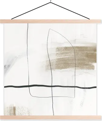 Produktbild von MuchoWow® Textilposter Kunst - Minimalismus - Abstrakt 40x40 cm mit holzfarbenen Rahmen - Posterleiste