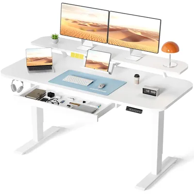Zdjęcie produktu dla Biurko - Biuro - Biurko komputerowe - Biurko - Stół roboczy - Regulowane - Elektryczne - 120x60 cm