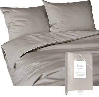 Zdjęcie produktu dla Deco4Home Pościel Makosatyna Pure | 160x200cm | Lamówka | Beżowa