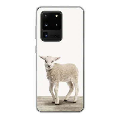 Produktbild von MuchoWow® Handyhülle Schutzhülle Hülle für Samsung Galaxy S20 Ultra Lamm - Schaf - Tiere - Kinder - Mädchen - Jungen Silikon Softcase Handy Hülle - Karteninhaber