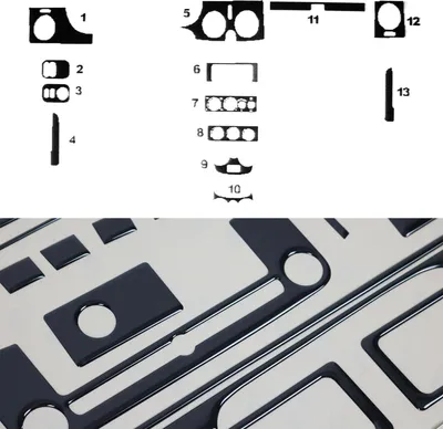Image de Décoration intérieure Cockpit pour Renault Kangoo 1998-2025 Piano Black Optik 13pcs