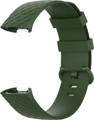 Productafbeelding van Go Go Gadget – Wegen-siliconen armband – Sportarmband – Geschikt voor Fitbit Charge 3 & 4 – Maat S/M – Donkergroen