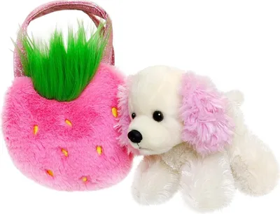 Produktbild von Aurora Fancy Pals Stofftier - Erdbeerpudel in einer Tasche, 20 cm