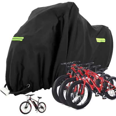 Produktbild von Fahrradabdeckung mit Schlosslöchern, Oxford, 210 x 112 x 112 cm, wasserdicht, winddicht, für 1-3 Fahrräder