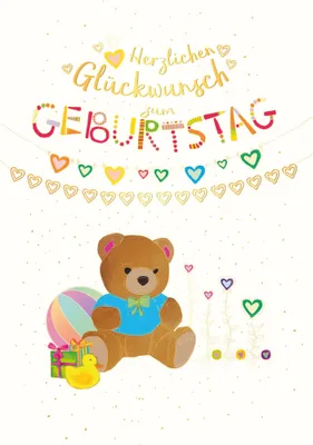 Produktbild von Geburtstag - Glückwunschkarte im Format 11,5 x 17 cm mit Umschlag