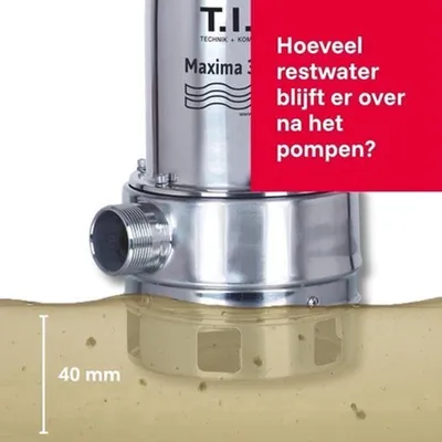 Imagen del producto de Bomba para aguas sucias - Bomba sumergible con motor de 700 vatios y caudal de 18.000 litros por hora - Fabricada en acero inoxidable