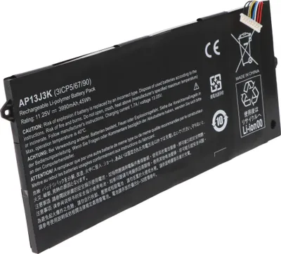 Zdjęcie produktu dla Bateria pasująca do ACER Chromebook 11 C720, C740, Li-Polymer, 11,4V, 3920mAh, 44,7Wh 232,7 x 96,5 x 6,0mm