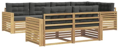 Productafbeelding van vidaXL Tuinset met 7 zitplaatsen, wit en antraciet, polyester