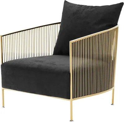 Produktbild von Casa Padrino Luxus Sessel Schwarz / Gold 69 x 77 x H. 78 cm - Designer Hotel Möbel