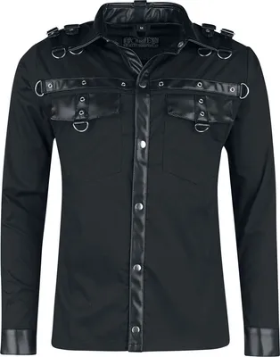 Produktbild von Poizen Industries Langarmhemd Herren Ajani Shirt schwarz 4XL