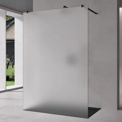 Produktbild von Mai & Mai Duschwand Duschabtrennung 2 Schwarze Haltestange für Walk-In Dusche 100cm 10mm ESG-Sicherheitsglas mit Nanobeschichtung Bremen02VS+2