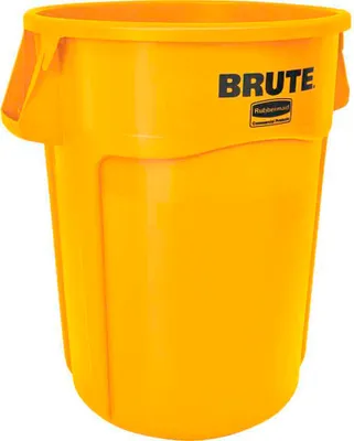 Produktbild von Rubbermaid Brute runde Mehrzwecktonne mit Belüftungskanälen | 166,5 Liter, HxBxT 79,6x 71,7x61,2cm | aus widerstandsfähigem Kunststoff (PE) | Gelb