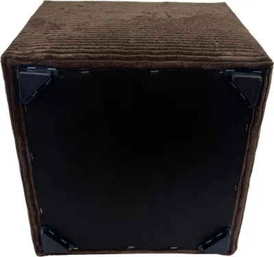 Obrázok produktu pre Čalúnená štvorcová stolička POSO 40x40 cm s úložným priestorom - rozkladacia stolička do obývačky - tmavohnedá