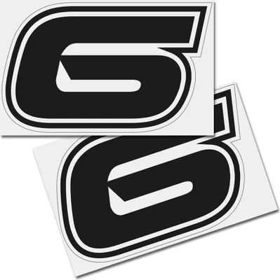 Produktbild von Startnummer Aufkleber 2er Set, Schrift Brünn, # 6 schwarz