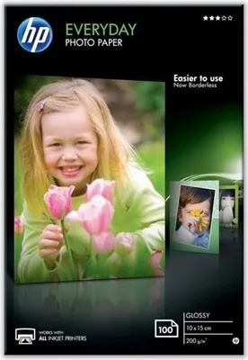 Zdjęcie produktu dla Papier fotograficzny HP Glossy, 10x15 cm, 200g, 100 arkuszy, Biały
