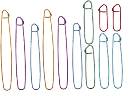 Produktbild von 12 Stück Stricknadelhalter aus Aluminium in verschiedenen Farben für Strickmaschinen-Zubehör
