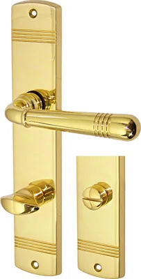 Produktbild von Massiv Messing Türbeschlag Helena Prime LS WC Messing poliert Türklinke Türdrücker