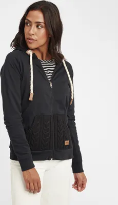 Produktbild von OXMO OXMatilda Damen Sweatjacke Kapuzenjacke Hoodie mit Kapuze Kängurutasche Baumwollmischung Regular fit