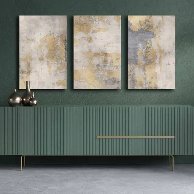 Produktbild von Wallity, 3P4570GSC-018, Dekoratives Leinwandgemälde (3 Teile), Mehrfarbig, 100 % LEINWAND, 145 x 70 cm