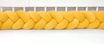 Produktbild von Bettschlange geflochten Velours 400 cm – Dunkelorange | Bettumrandung Babybett Nestchen | Letino