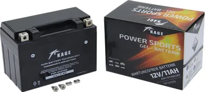 Image de Batterie gel Kage YTX12A, 12 V 11 Ah, pôle positif à gauche, DIN 51013