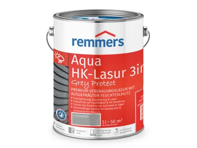 Produktbild von Remmers Aqua HK-Lasur 3in1 Grey Protect platingrau (FT-26788) 5 l, Holzlasur
