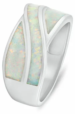 Produktbild von Markanter Silberring mit weiß em Opal RI130W - Kreislauf: 52 mm