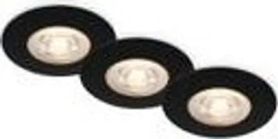 Produktbild von LED Einbauleuchten Bad Einbaulampen ultraflach IP65 Schwarz-Matt Ø9cm Briloner