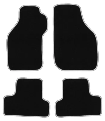 Obrázok produktu pre Velúrové autokoberce pre: Mitsubishi Eclipse III 1999-2006 (kupé) – sada 4 ks, čierno-strieborné, na mieru – Wielganizator CARLUX