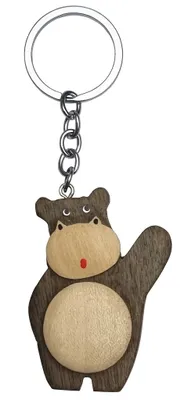 Produktbild von 2Kids Toys Holz-Schlüsselanhänger, großes Nilpferd, stehend