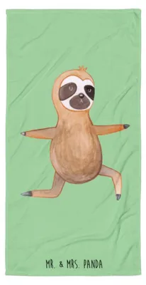 Produktbild von Mr. & Mrs. Panda Handtuch Faultier Yoga - Tropengrün - Geschenk, faul, Badehandtuch, Faultiere, Duschtuch, Namaste, Duschhandtuch, Strandtuch, Design, Großes