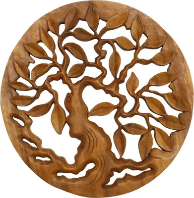 Produktbild von Lebensbaum Wandbild Wanddeko Mandala Zeichen Wandrelief Symbol Mythologie Deko Holz 40 cm